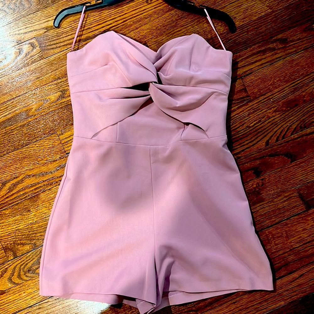 One wear light pink strapless romper